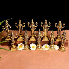 Brass Superfine Dashavatara / Vishnu Avatar Statue Set