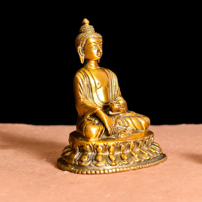 Brass Resting Buddha Statue (6.2 Inch)