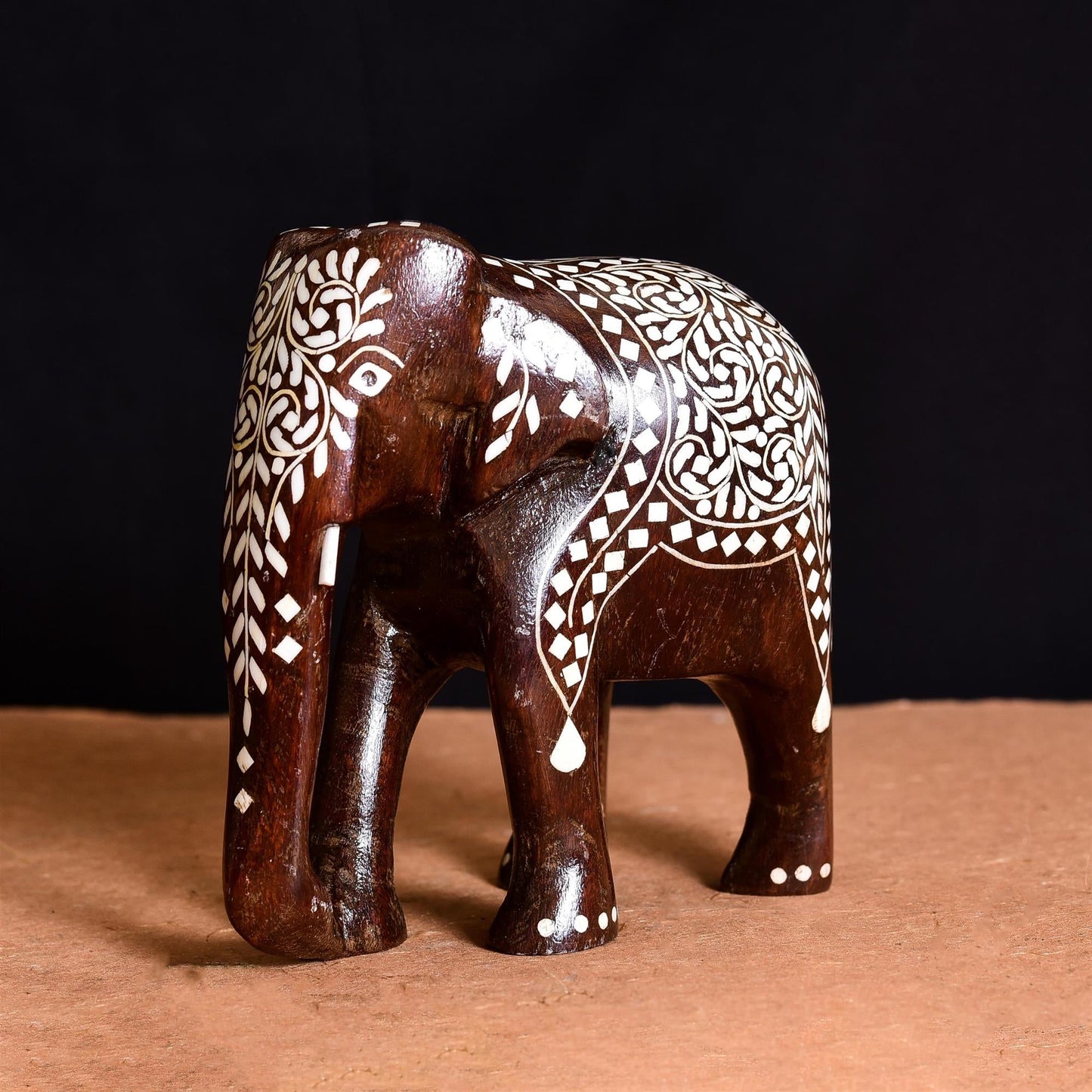 Wooden Inlay Elephant Statue
