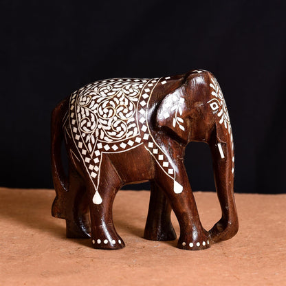 Wooden Inlay Elephant Statue