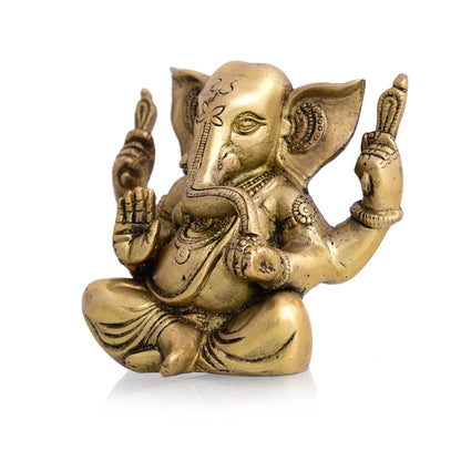 Brass Appu Ganesha Sitting Idol With Big Ears