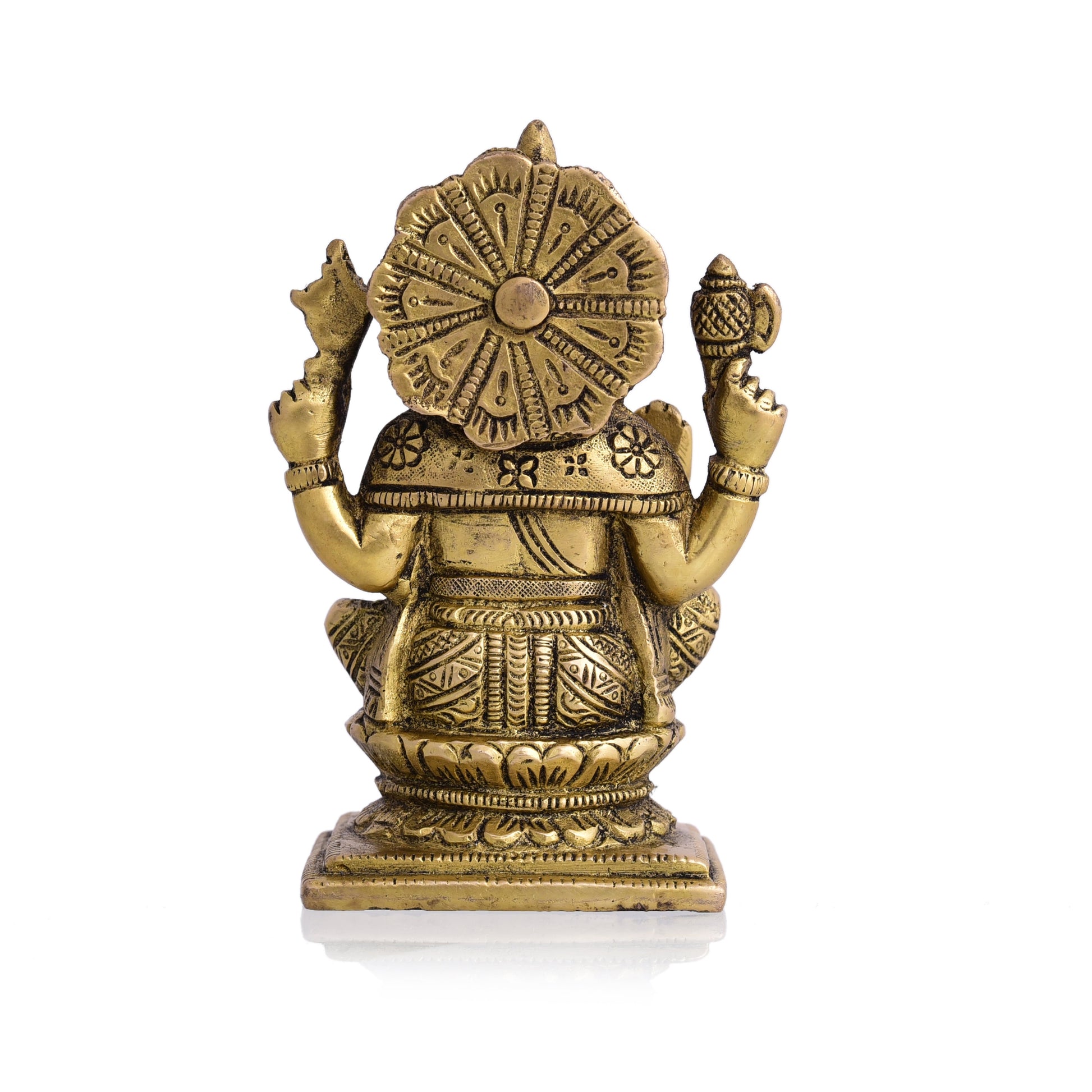 Brass Blessing Ganesha Idol (4.8 Inch)