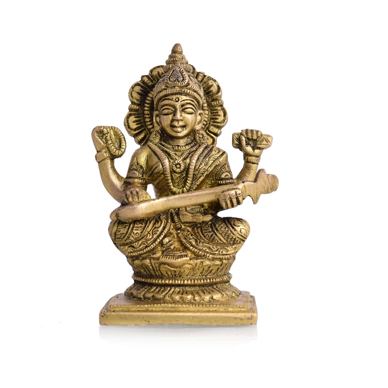 Brass Ganesha Lakshmi And Saraswati Idols