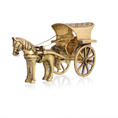 Brass Handmade Horse Chariot/Cart (5.5 Inch)