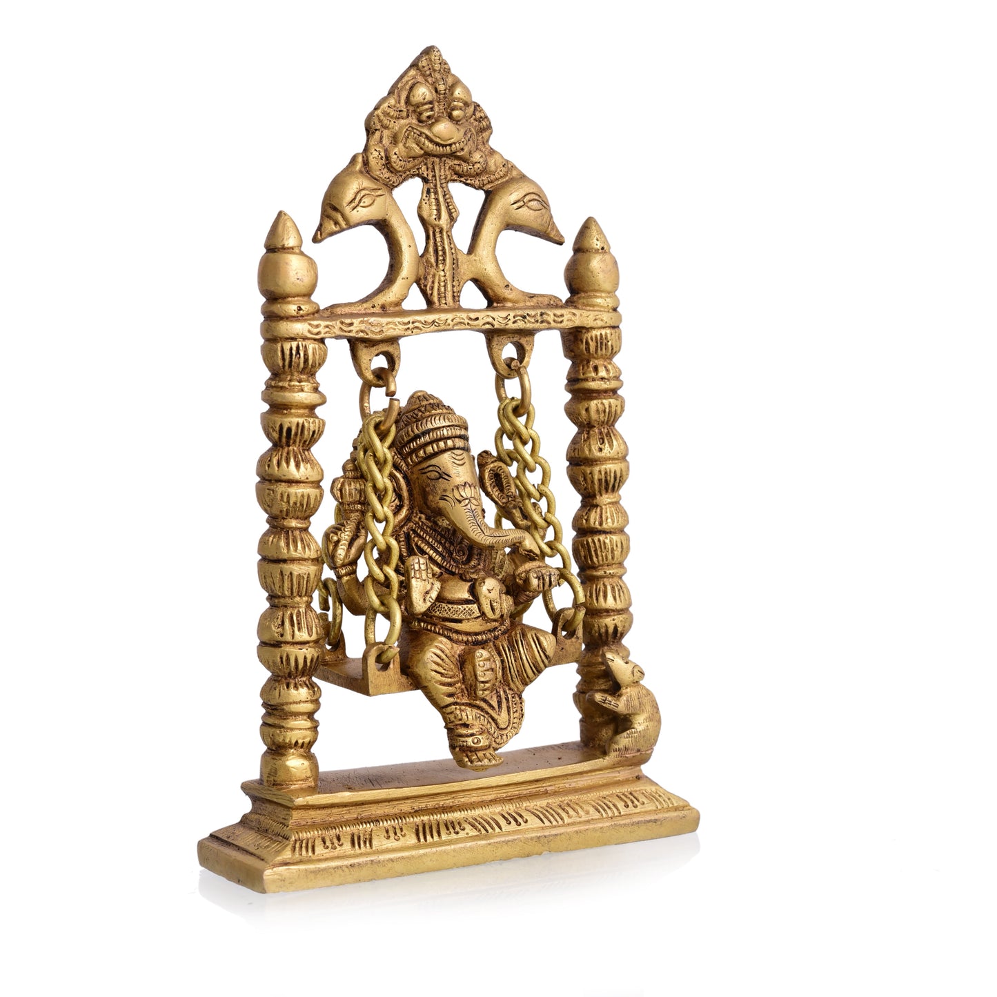 Brass Ganesha On Swing/Jhula (7.5 Inch)