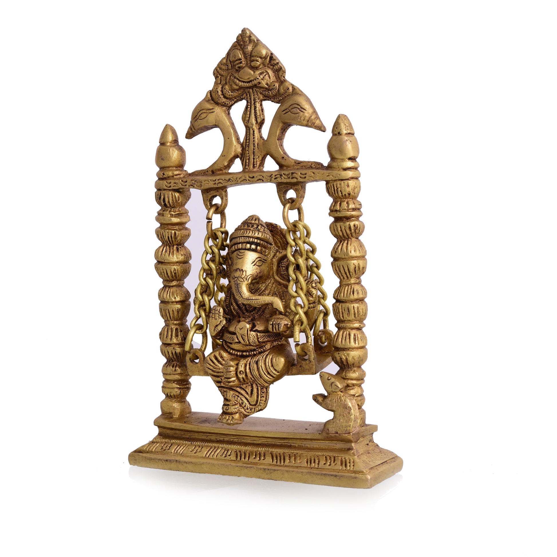 Brass Ganesha On Swing/Jhula (7.5 Inch)