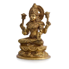 Brass Goddess Lakshmi Idol (7 Inch)