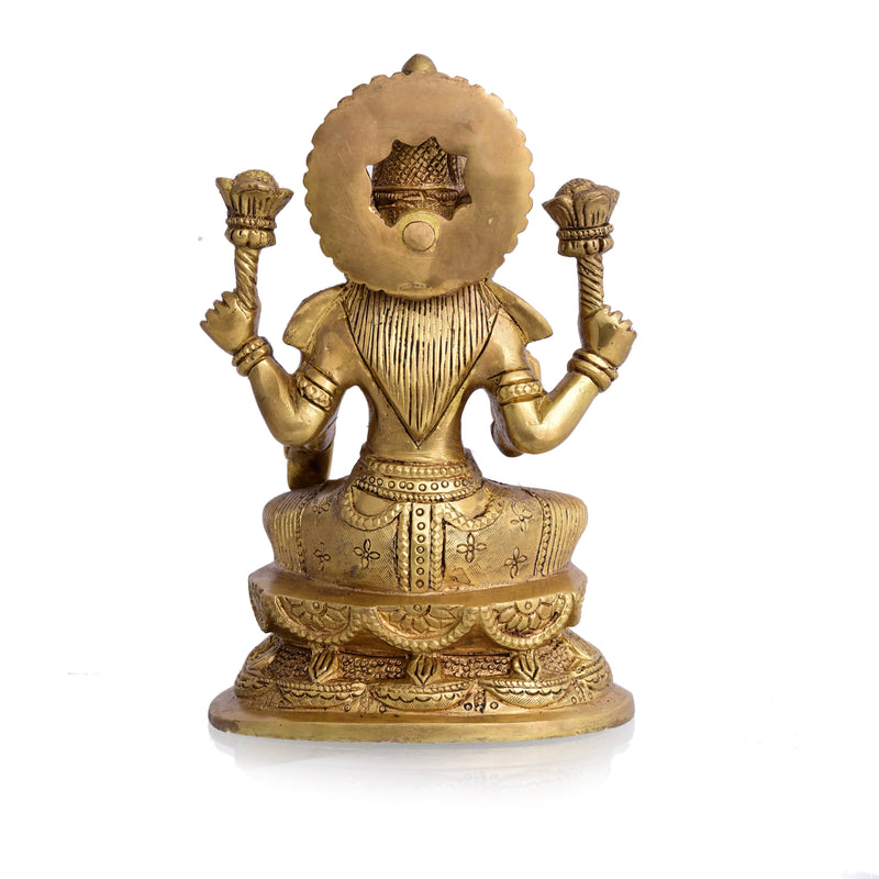 Brass Goddess Lakshmi Idol (7 Inch)