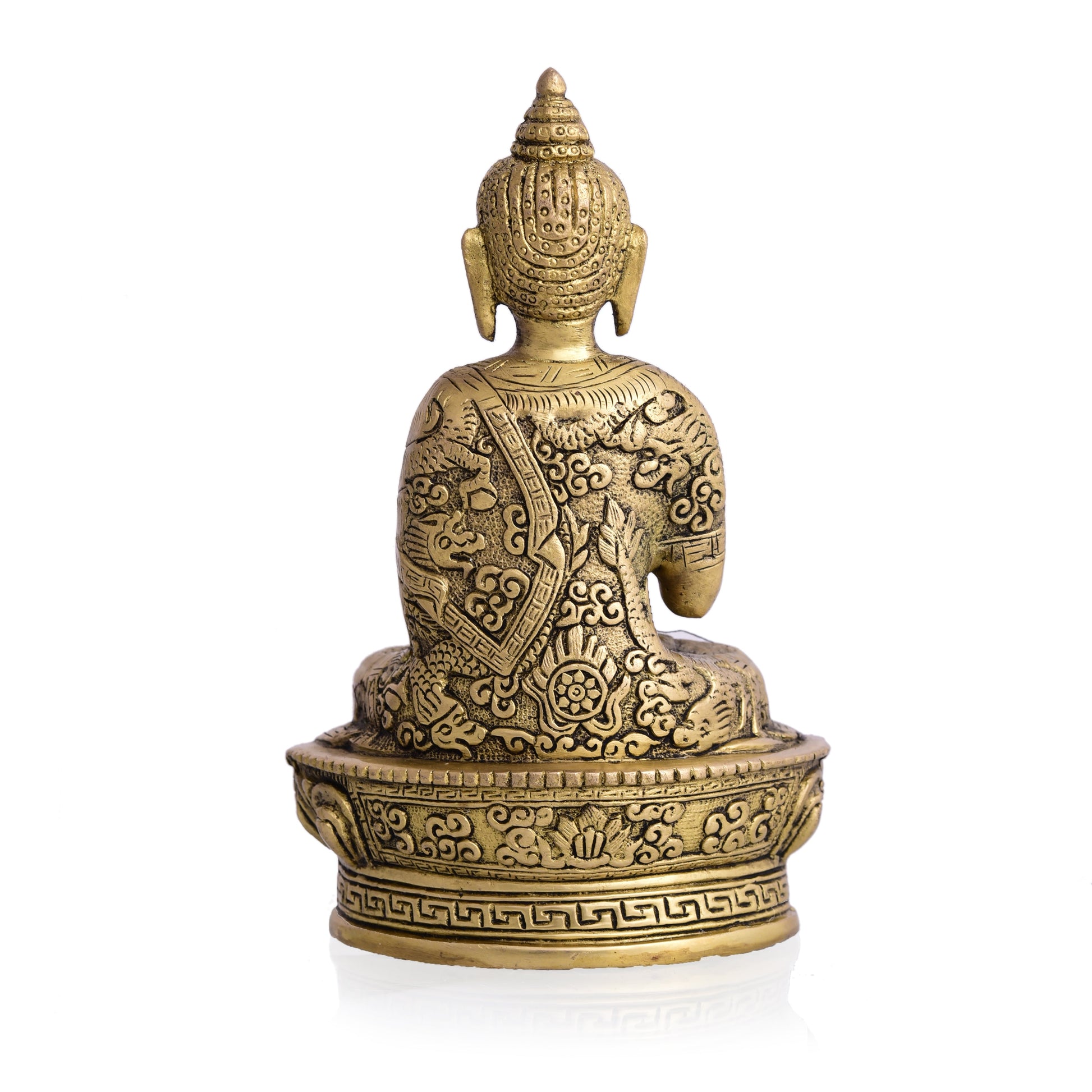 Brass Home Decor Buddha Sitting Idol (7 Inch)