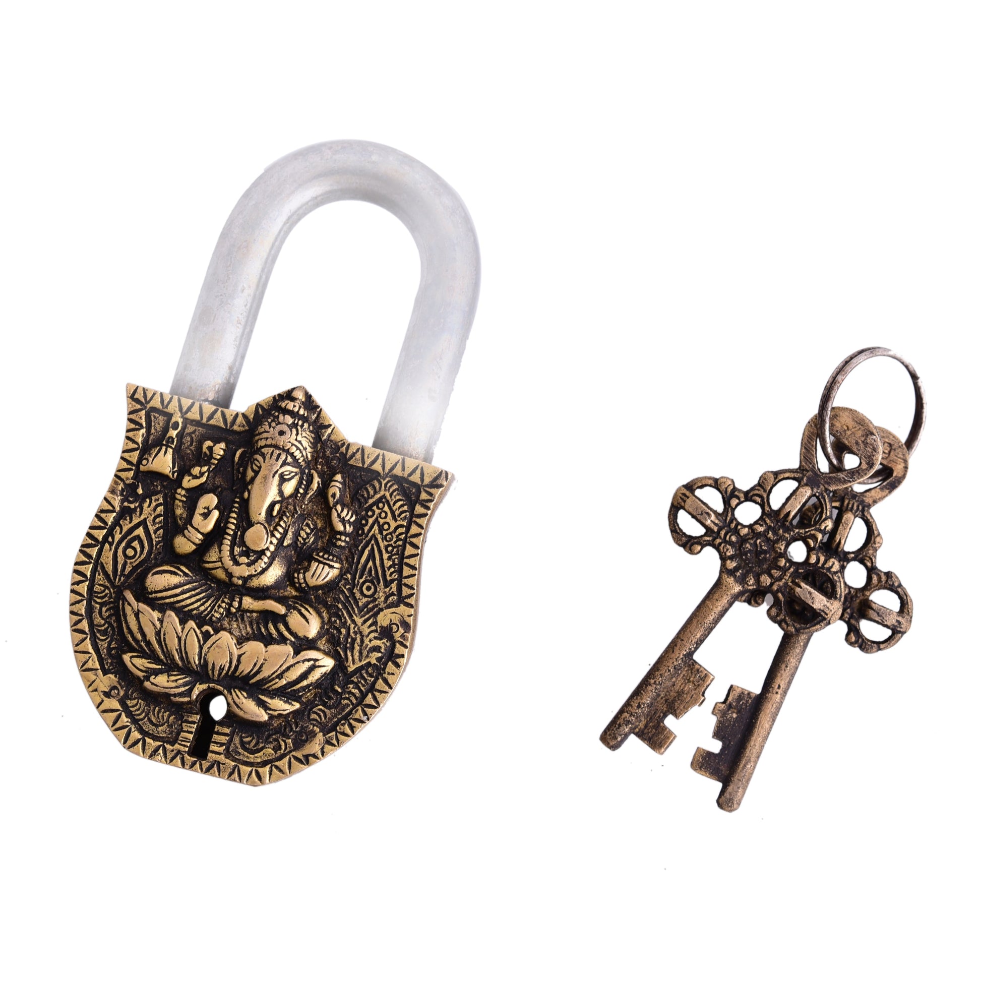 Brass Ganesha Door Lock (4.5 Inch)