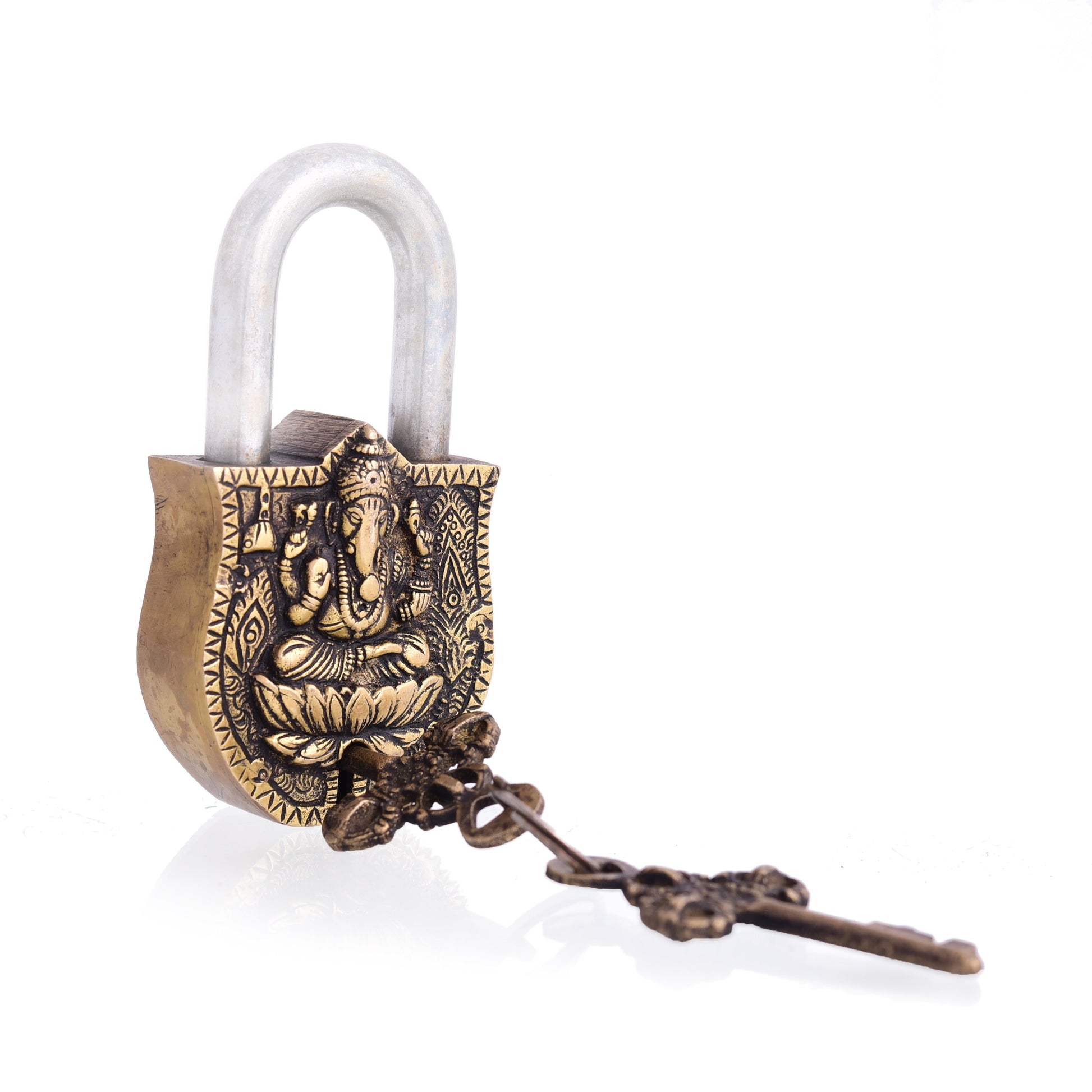 Brass Ganesha Door Lock (4.5 Inch)