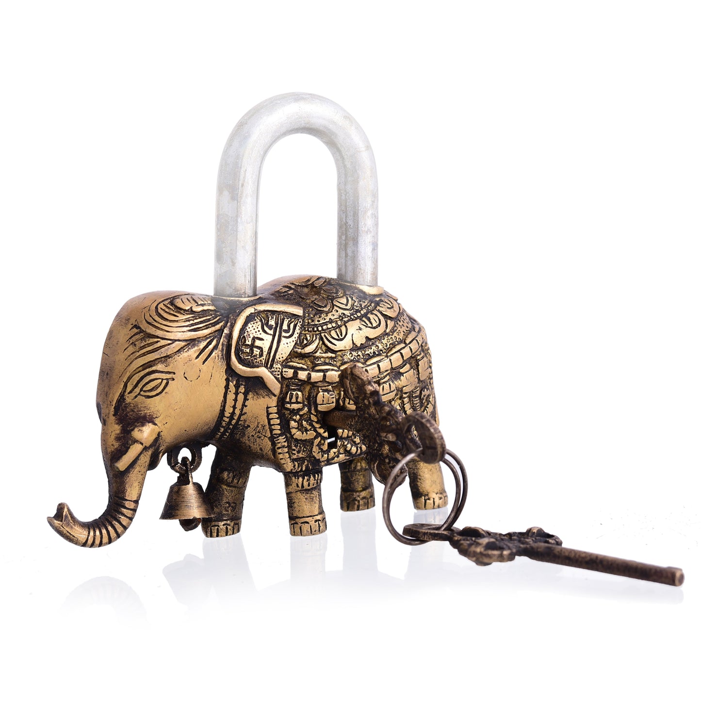 Brass Elephant Door Lock With Three Brass Keys