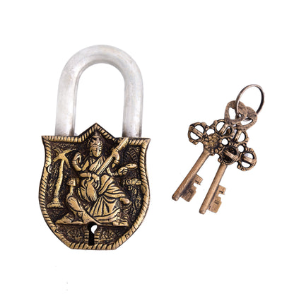 Brass Saraswati Door Lock (4.5 Inch)