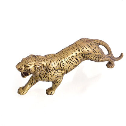 Brass Roaring Tiger Statue