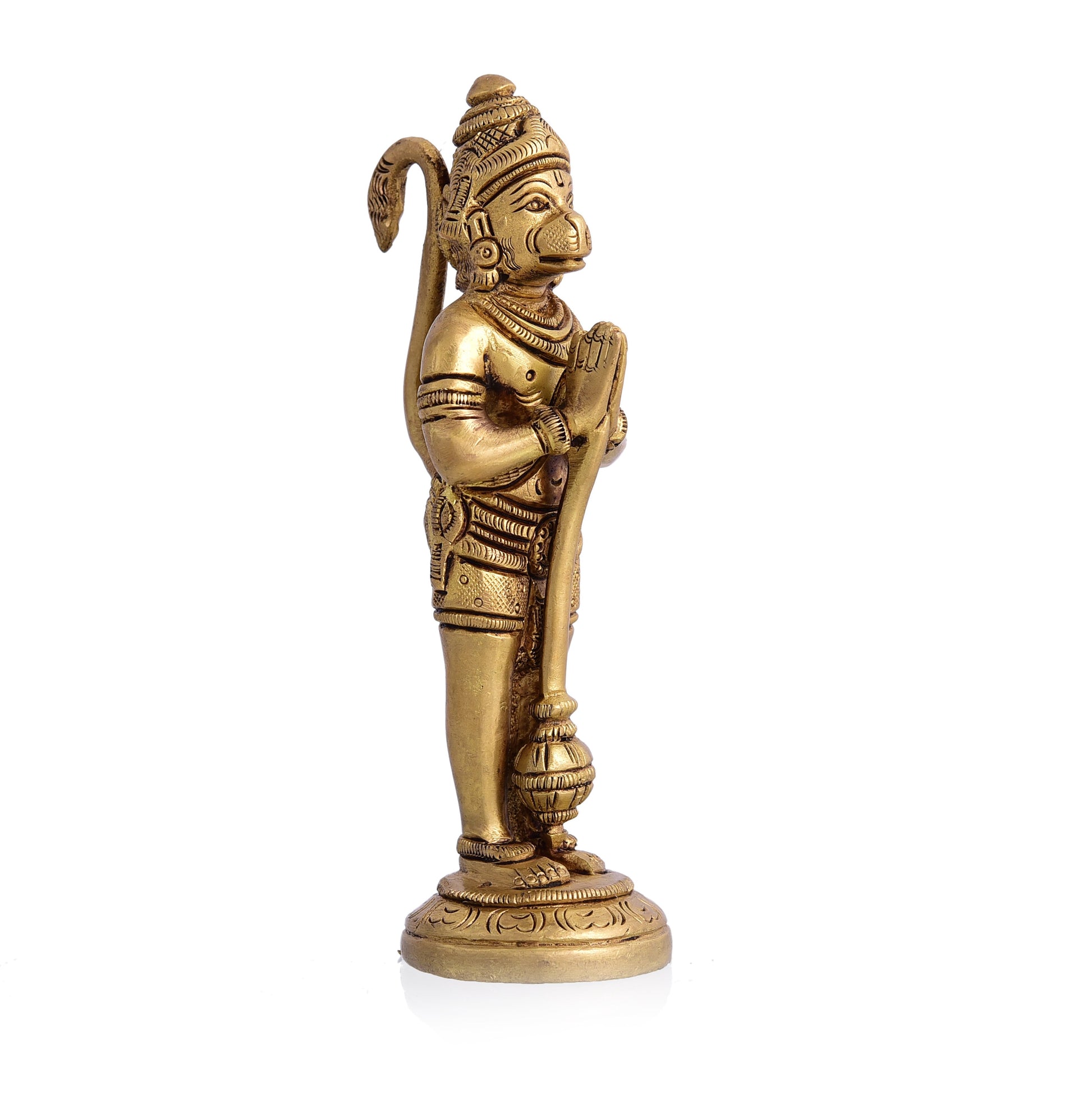 Brass Standing Hanuman Superfine Idol (5.5 Inch)