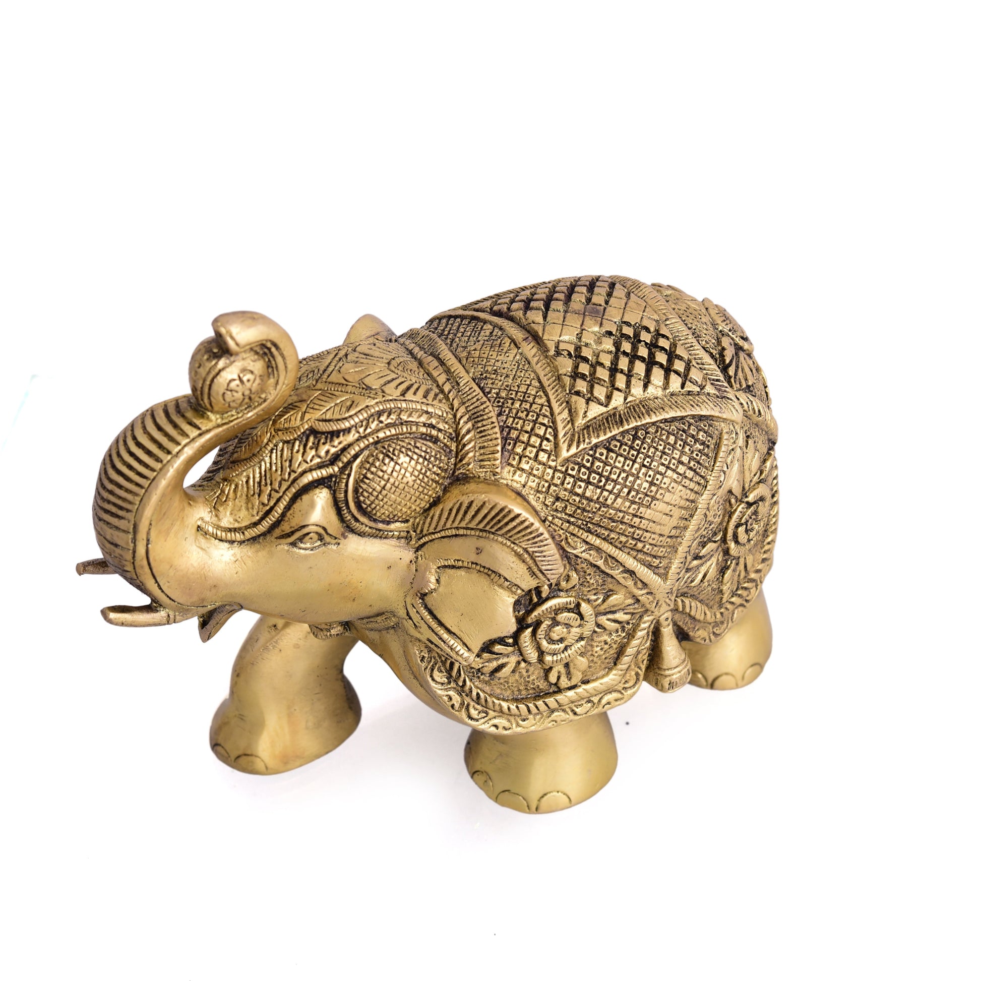 Brass Elephant Royal Statue (6.5 Inch)