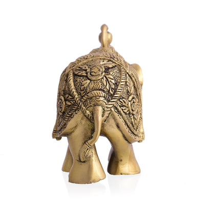 Brass Elephant Royal Statue (6.5 Inch)