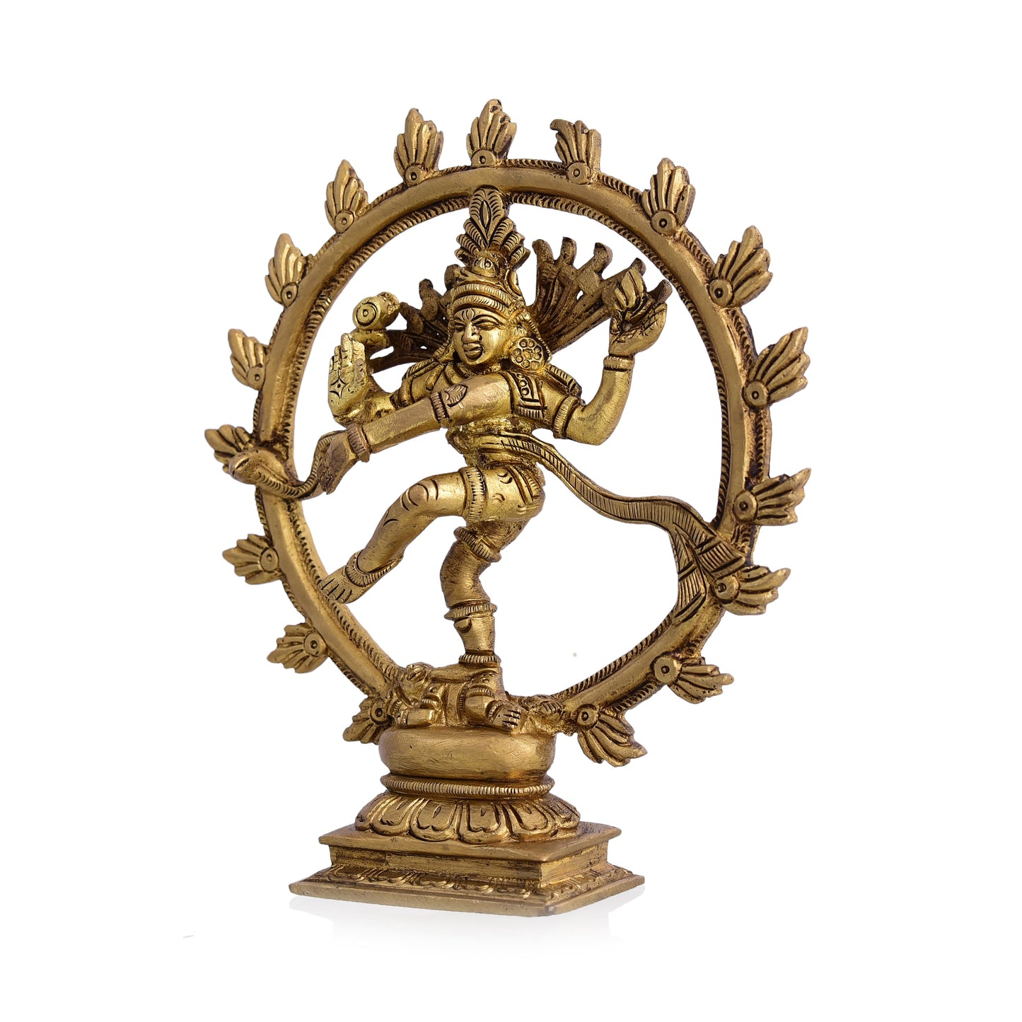 Brass Superfine Nataraja Dancing Shiva Statue (6.5 Inch)
