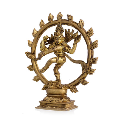 Brass Superfine Nataraja Dancing Shiva Statue (6.5 Inch)