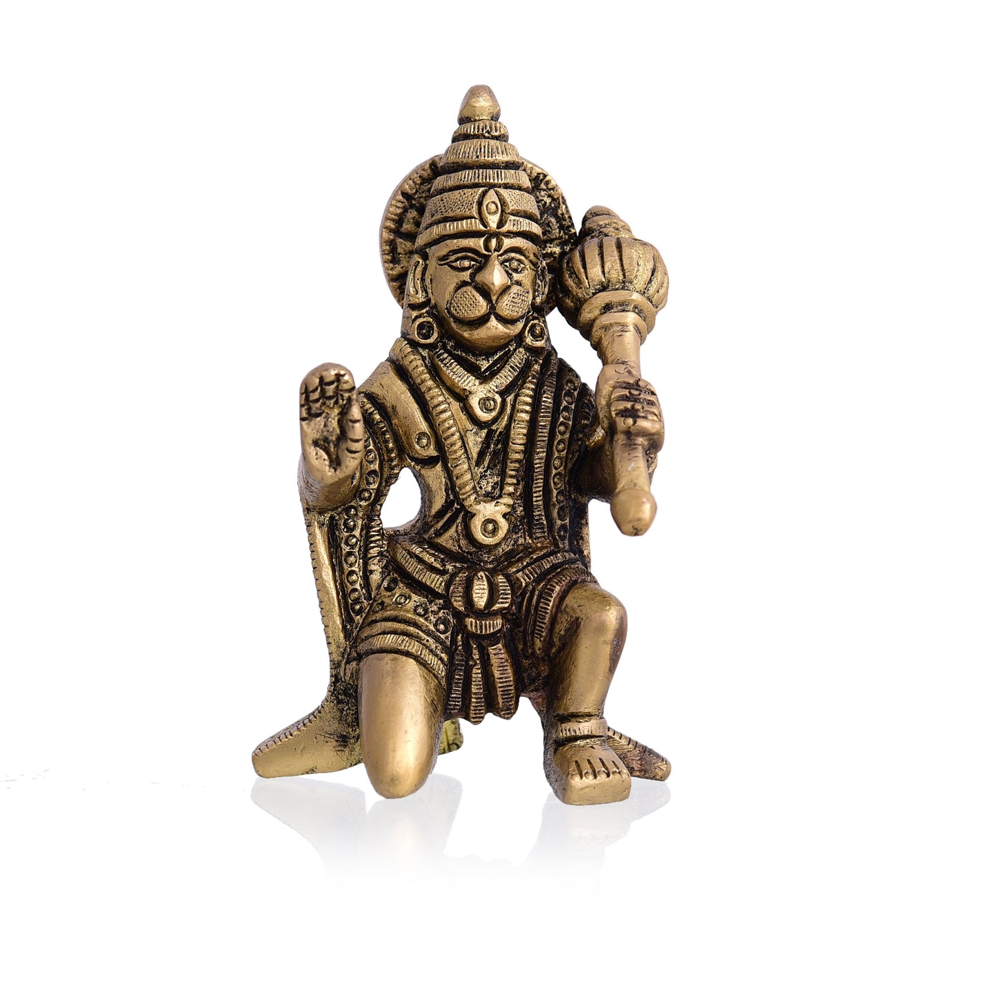Brass Blessing Hanuman Idol (3.2 Inch)