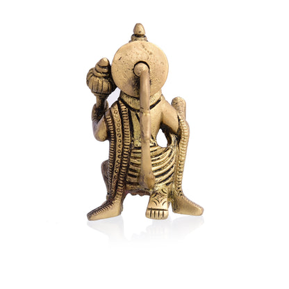 Brass Blessing Hanuman Idol (3.2 Inch)