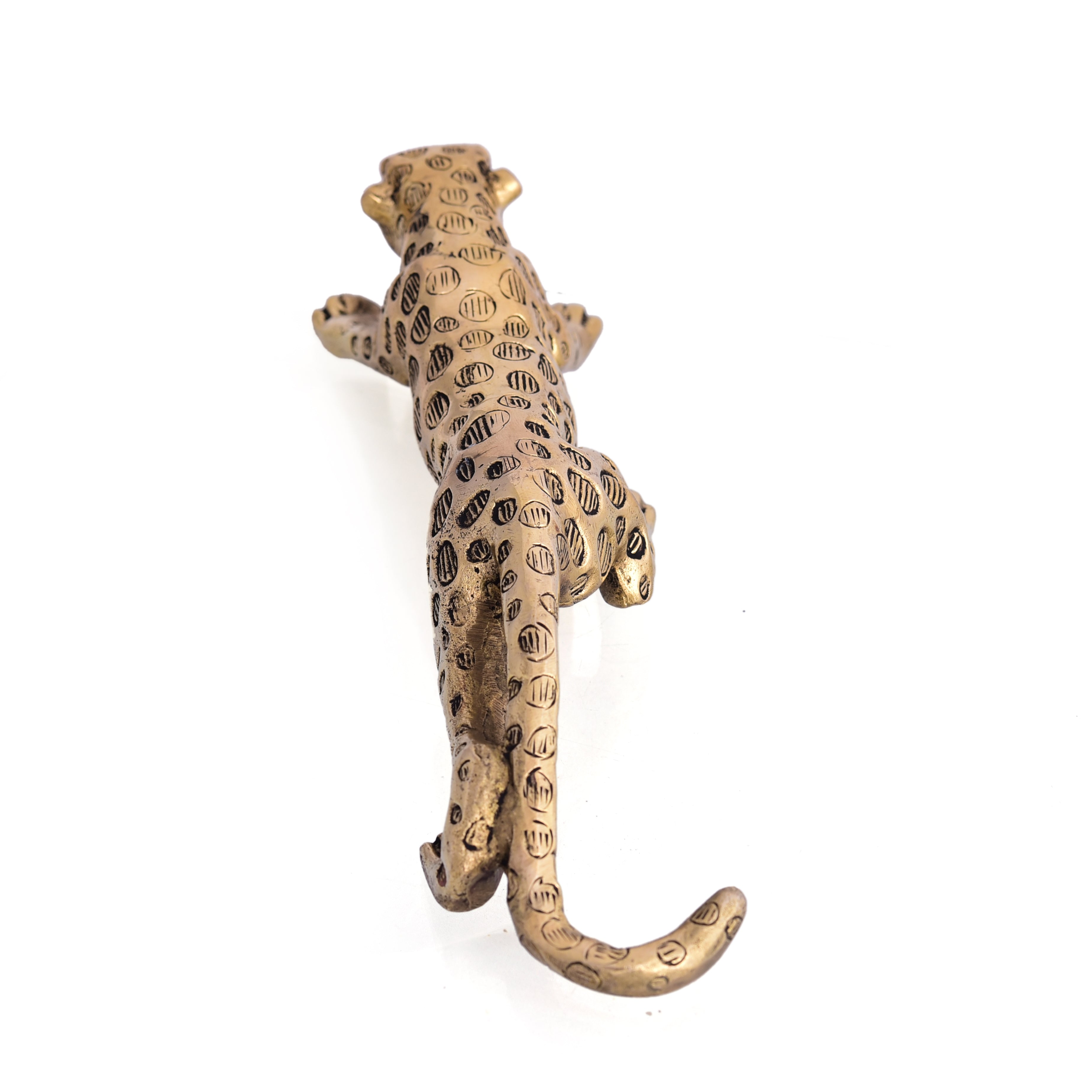 Brass Leaping Leopard Figurine (2 Inch)