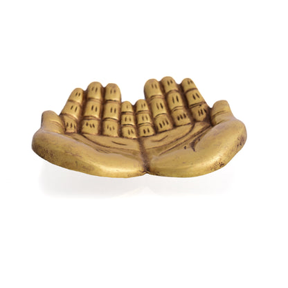Brass Hand Shaped Dish/Plate (3.8 Inch)