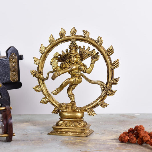 Brass Superfine Nataraja Dancing Shiva Statue (6.5 Inch)