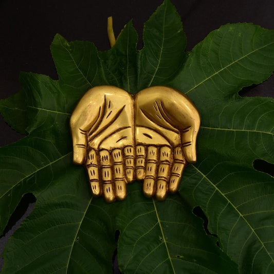 Brass Hand Shaped Dish/Plate (3.8 Inch)