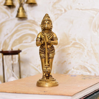 Brass Standing Hanuman Superfine Idol (5.5 Inch)