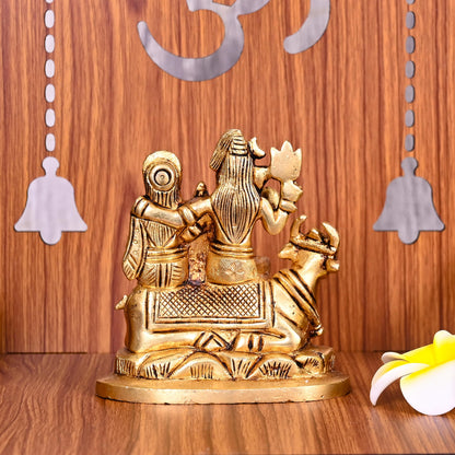 Brass Shiva Family Statue (4.2 Inch)