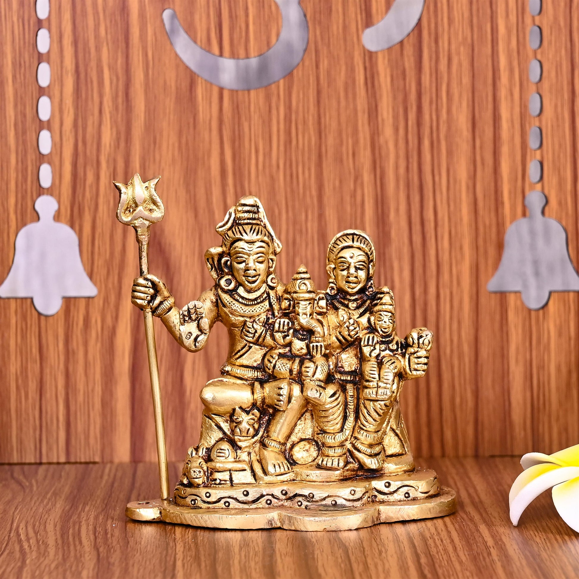 Brass Shiva Family Idol (4 Inch)