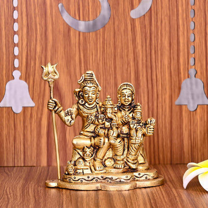 Brass Shiva Family Idol (4 Inch)
