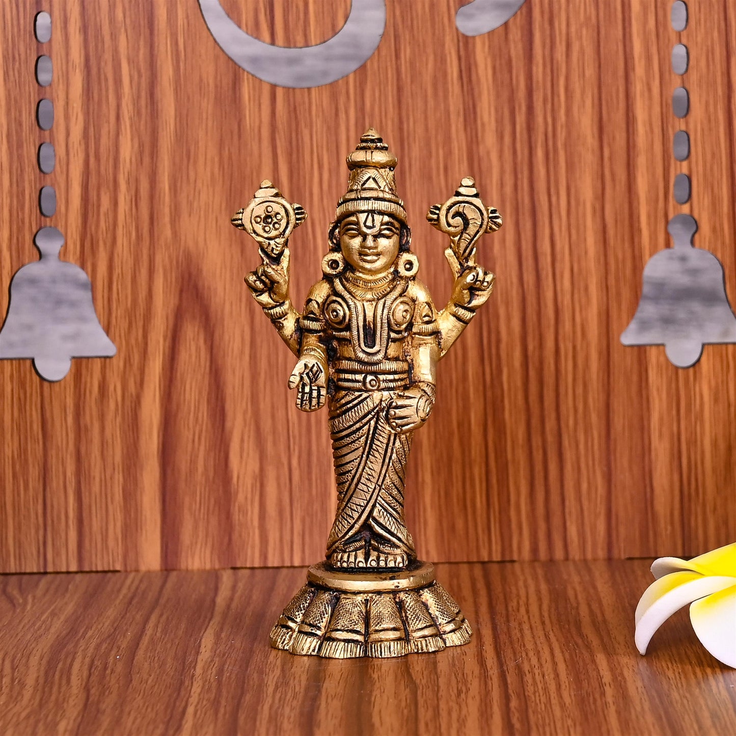 Brass Tirupati Balaji/Venkateshwar Idol (4.5 Inch)