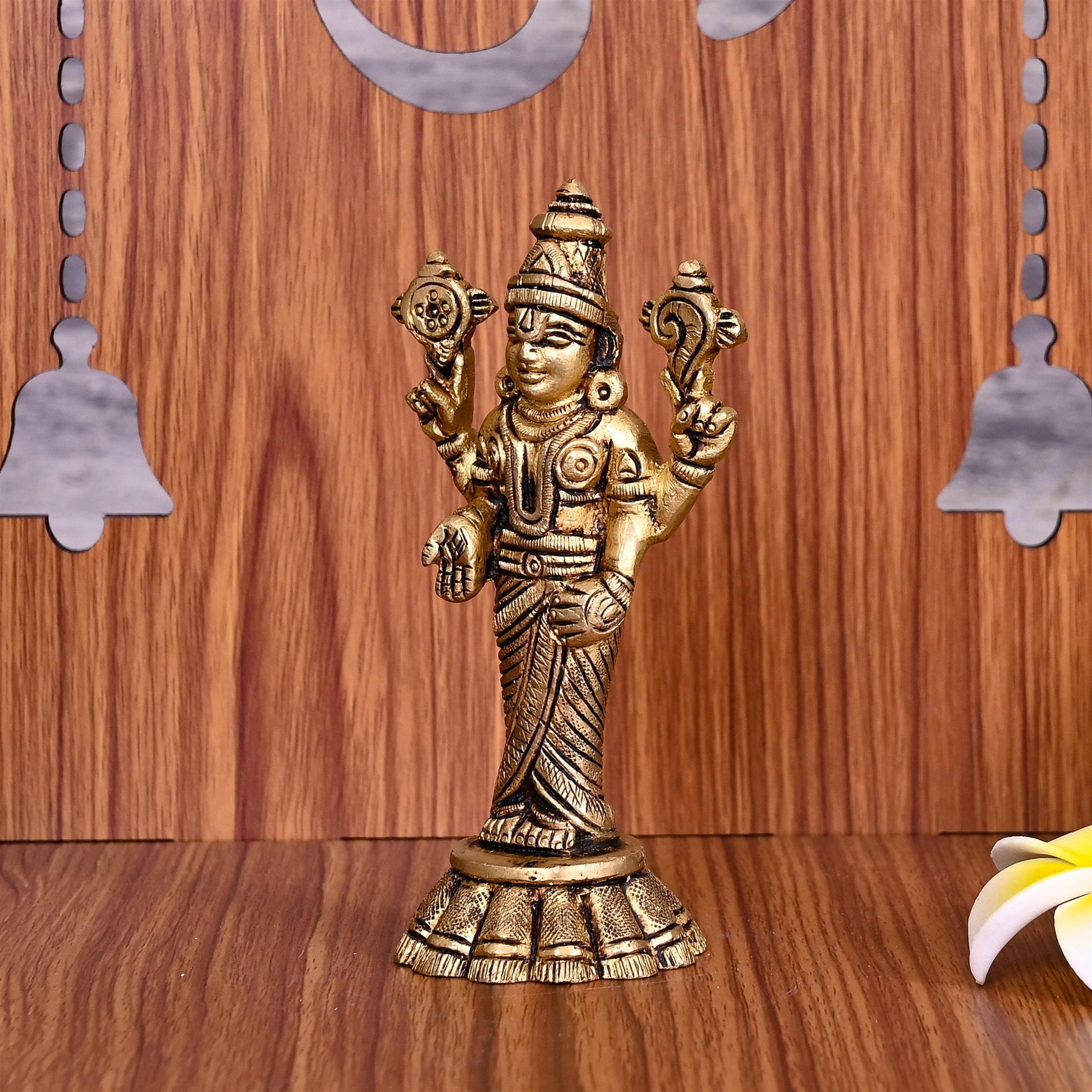 Brass Tirupati Balaji/Venkateshwar Idol (4.5 Inch)
