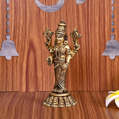 Brass Tirupati Balaji/Venkateshwar Idol (4.5 Inch)