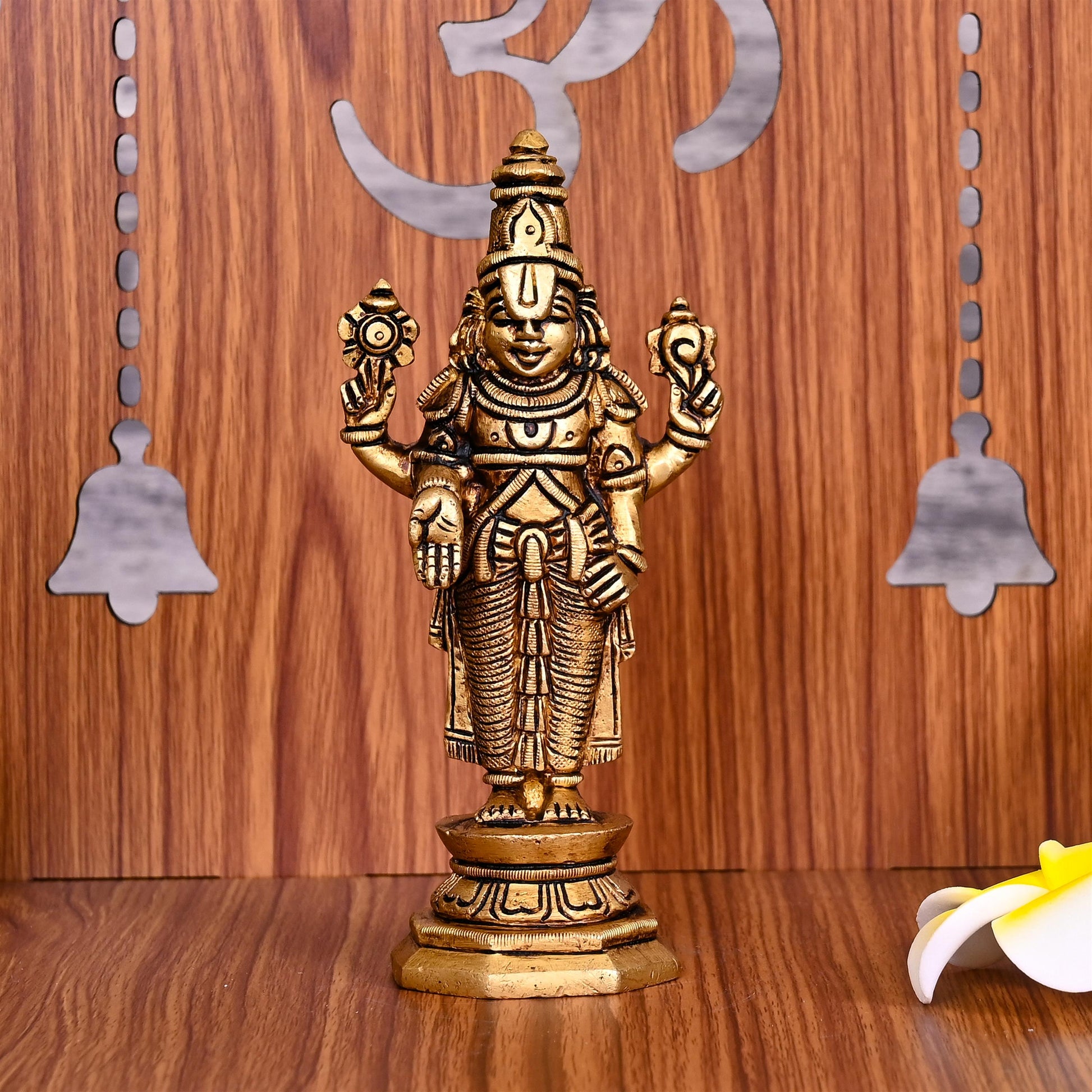 Brass Tirupati Balaji/Venkateshwar Idol (6 Inch)