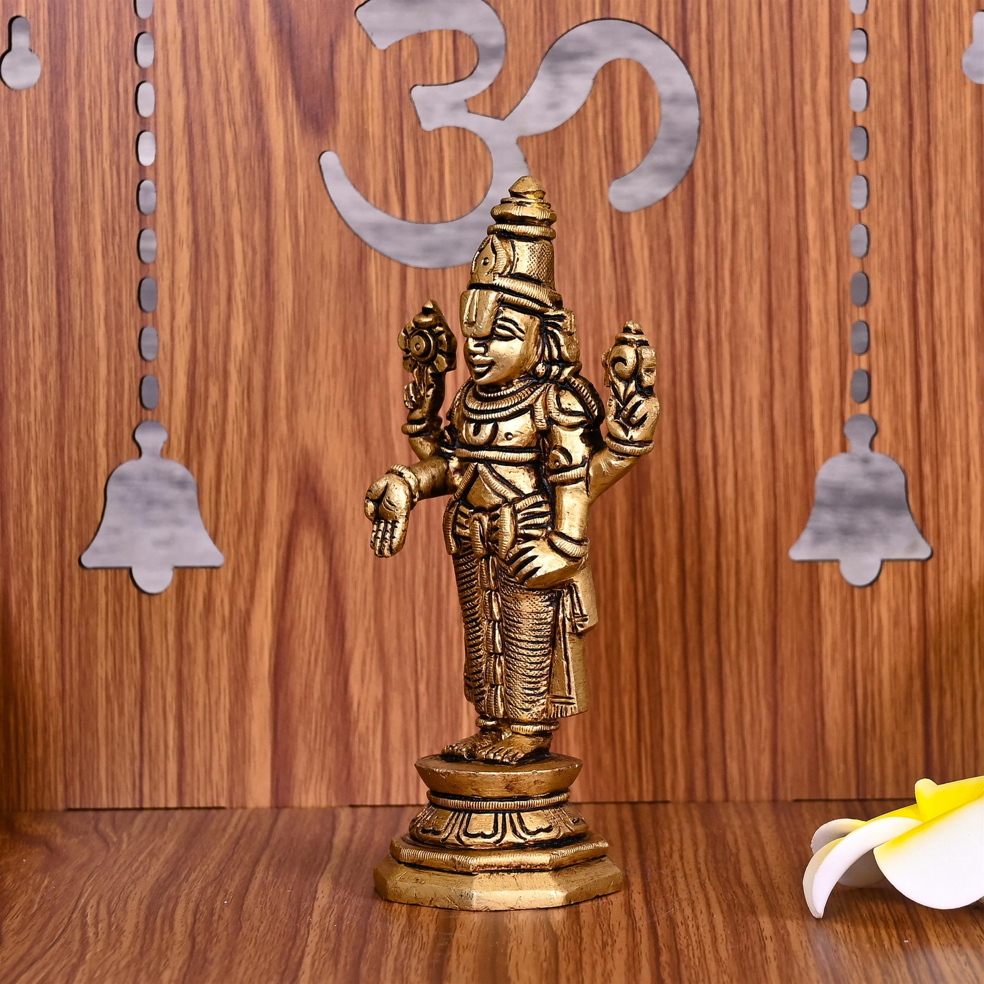 Brass Tirupati Balaji/Venkateshwar Idol (6 Inch)