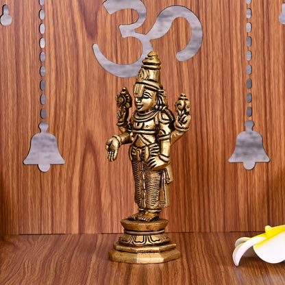 Brass Tirupati Balaji/Venkateshwar Idol (6 Inch)