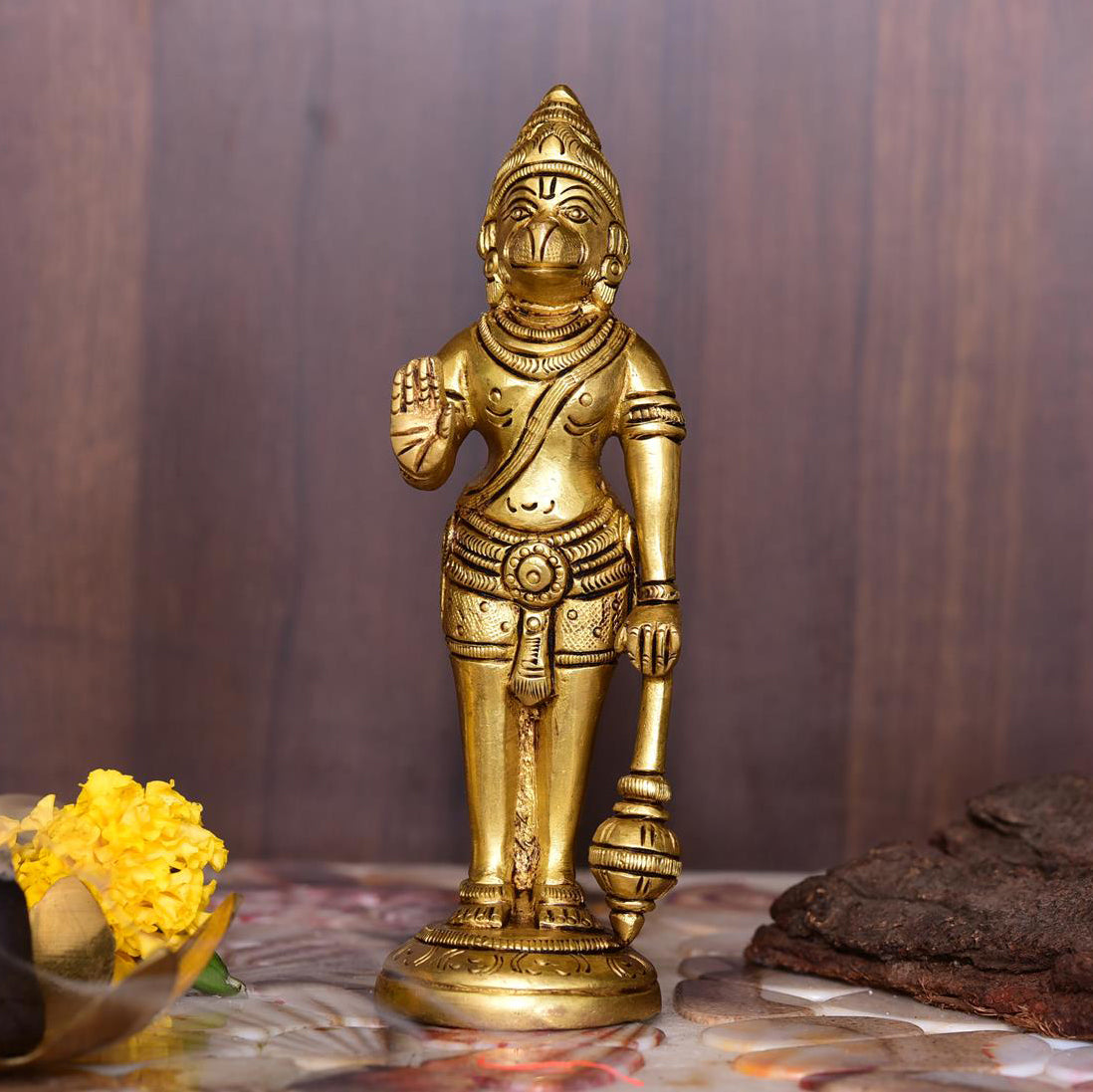 Brass Standing Hanuman Superfine Idol (5.3 Inch)