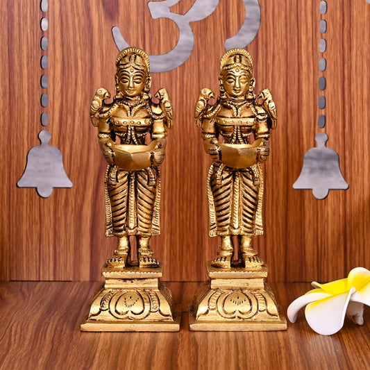 Brass Deep Lakshmi Pair  (5.5 Inch)