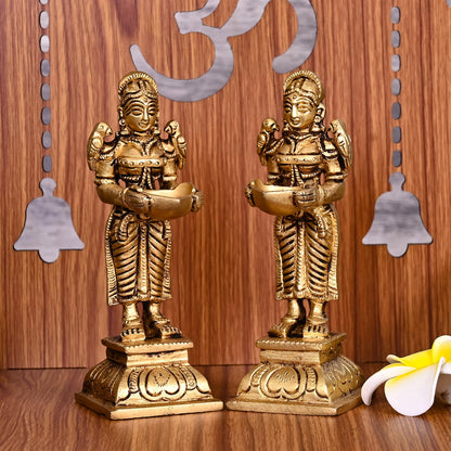 Brass Deep Lakshmi Pair  (5.5 Inch)