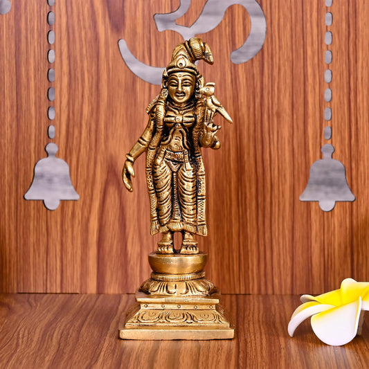 Brass Superfine Goddess Andal Idol (6 Inch)