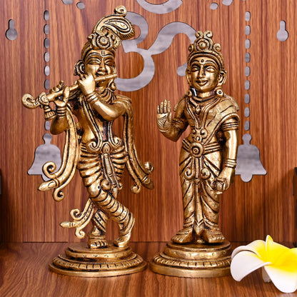 Brass Radha Krishna Idols Set (7.5 Inch)