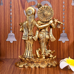 Brass Radha Krishna Idol (6.5 Inch)
