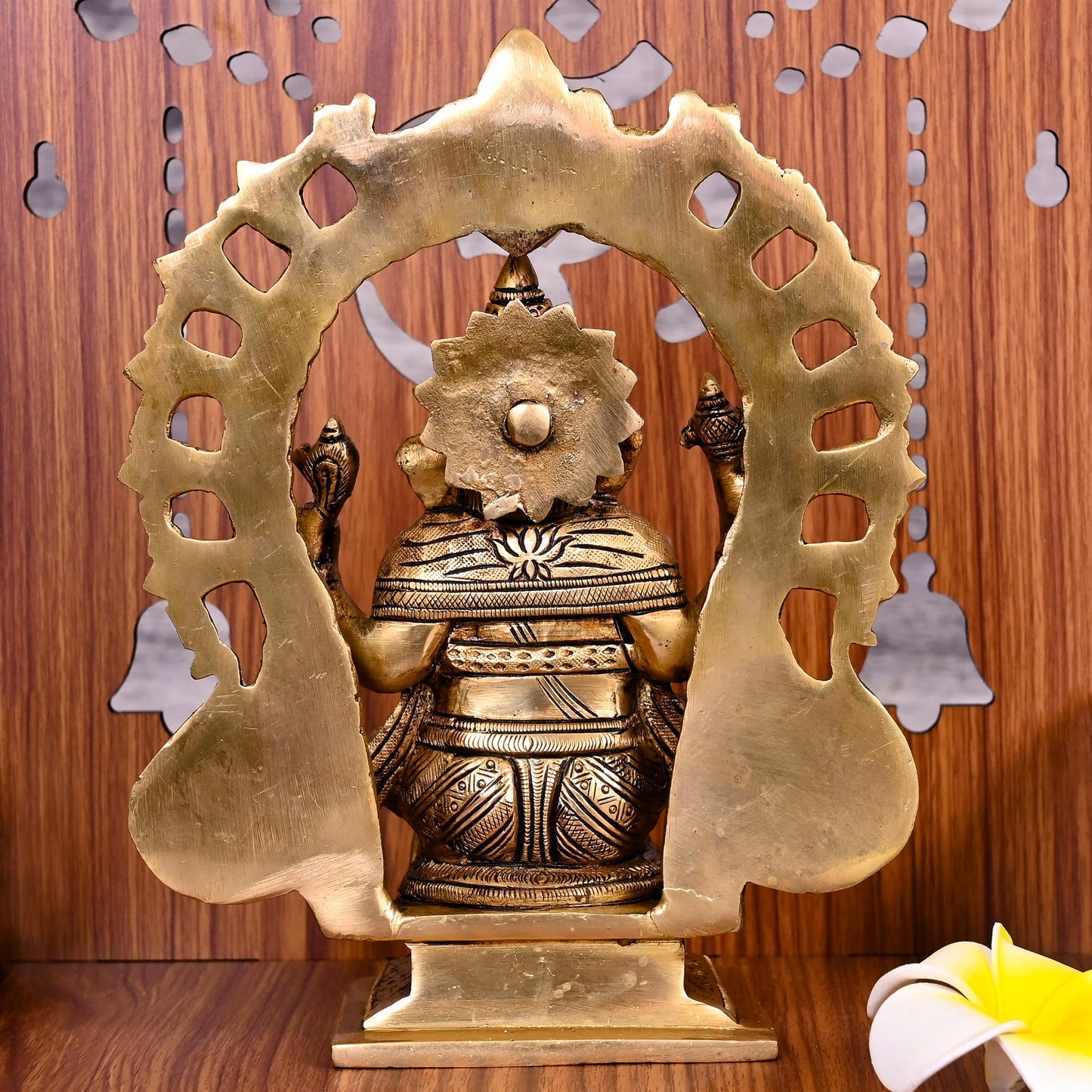 Brass Superfine Ganesha On Throne Idol (8 Inch)