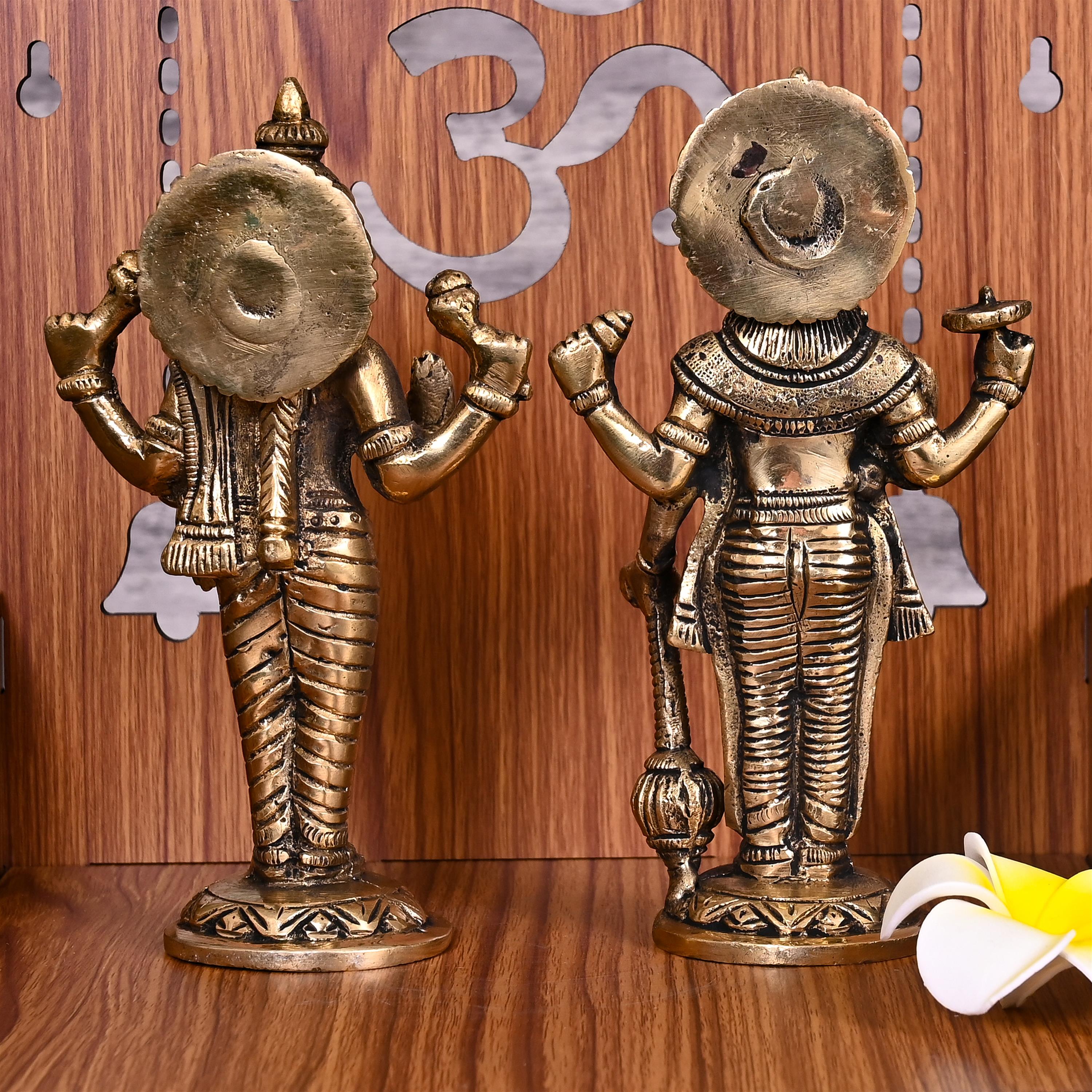 Brass Vishnu Lakshmi Idols Set (7 Inch)