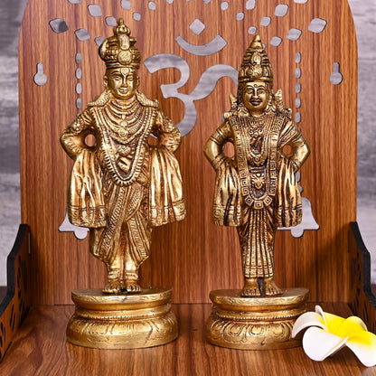 Brass Vitthal Rukmini Idols Set (8 Inch)