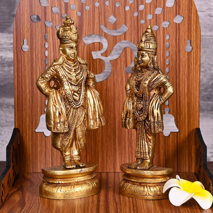 Brass Vitthal Rukmini Idols Set (8 Inch)