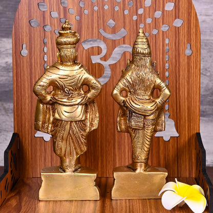 Brass Vitthal Rukmini Idols Set (8 Inch)